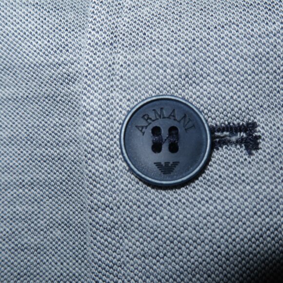 Boys Armani Junior Gray Navy Blue Elbow Patch Woven Knit Blazer Jacket size 6A - Picture 6 of 8